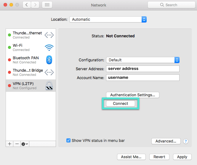 connect mac l2tp vpn