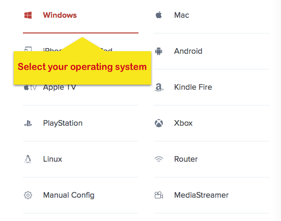 select your os