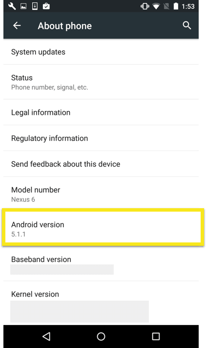 find your android version
