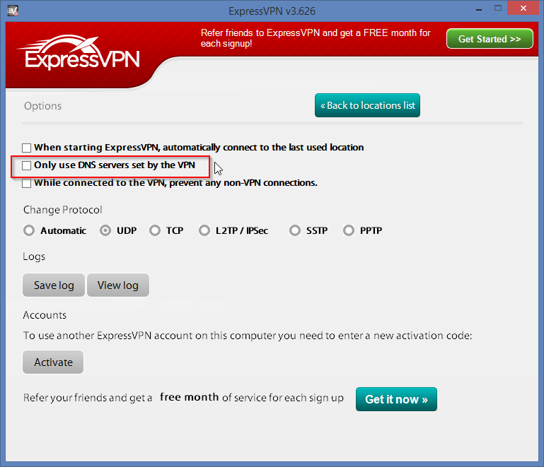 expressvpn options