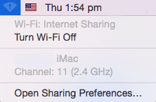 wi-fi sharing status in menu bar
