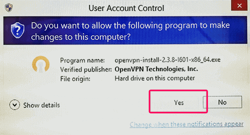 user account control: yes