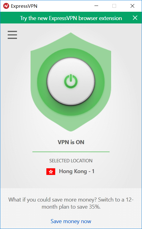 切换到ExpressVPN的香港服务器