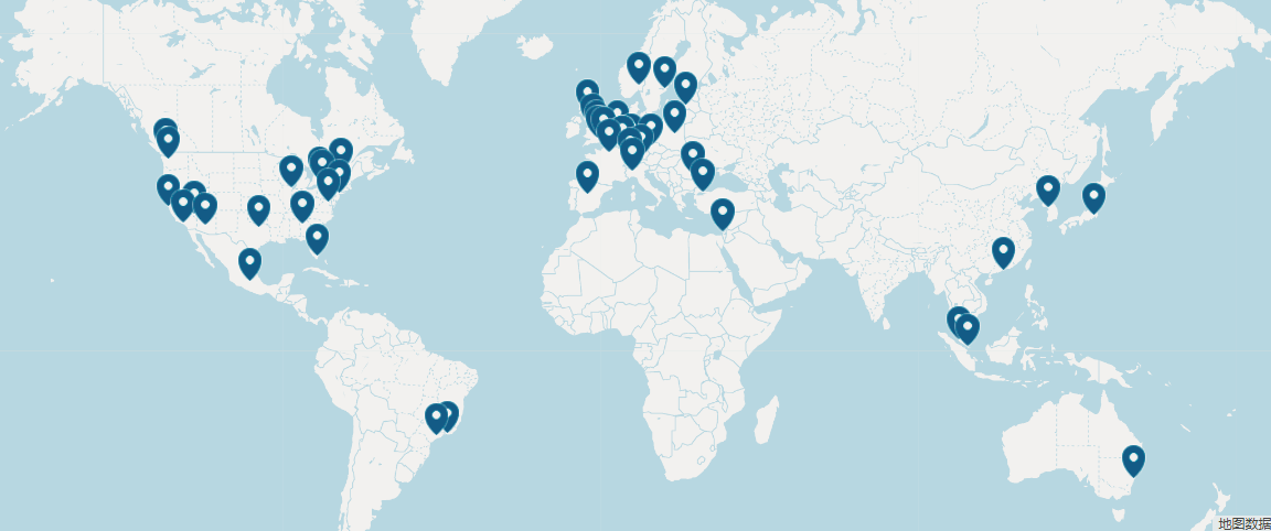 StrongVPN的服务器分布地图